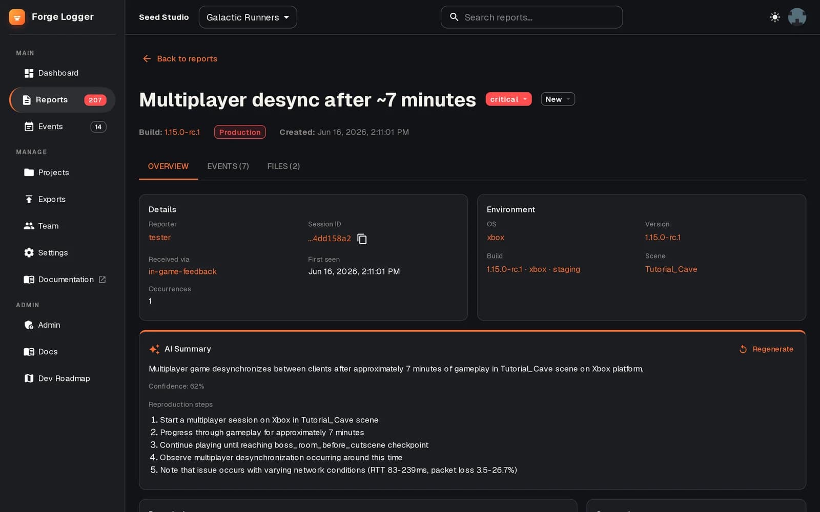 AI‑assisted triage — Forge Logger